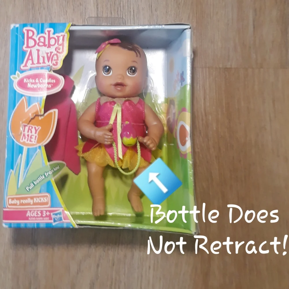 Baby Alive Kicks and Cuddles Newborn Doll - 6" Doll Bottle Does Not Retract - Picture 11 of 17